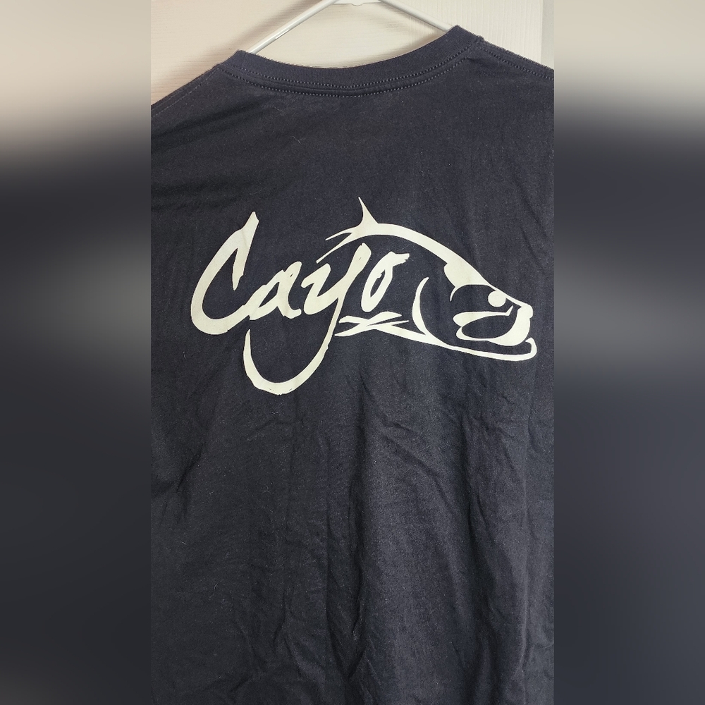 Next Level Apparel Cayo Fish T shirt black and white sz L casual fishing shirt